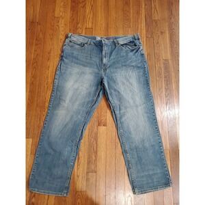 EUC True Nation Jeans Mens 44 x 32 Blue Denim Relaxed Fit Straight Leg Med Wash